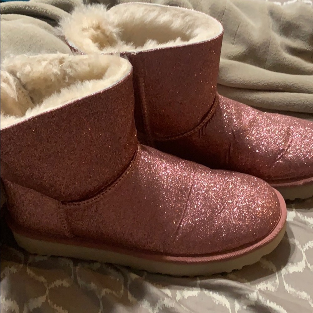 UGG Pink sparkle Boots worn one time